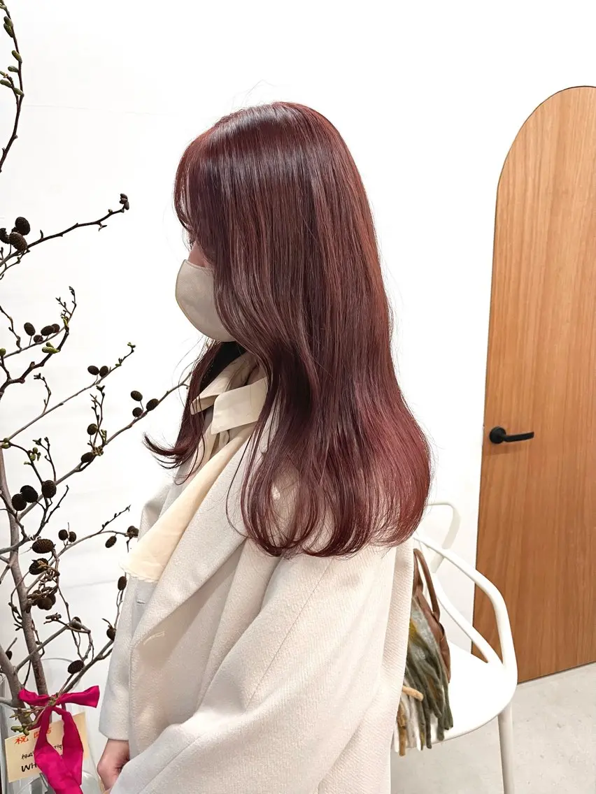 セミロング カラー ヘアアレンジ ブリーチ ダブルカラー ブリーチなしカラー ena/ブリーチなし 透明感・レイヤー🎀のヘアスタイル