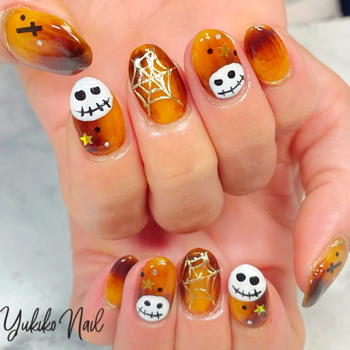 ネイル べっ甲ネイル ハロウィン 春ネイル ユキコ ネイルのネイルデザイン
