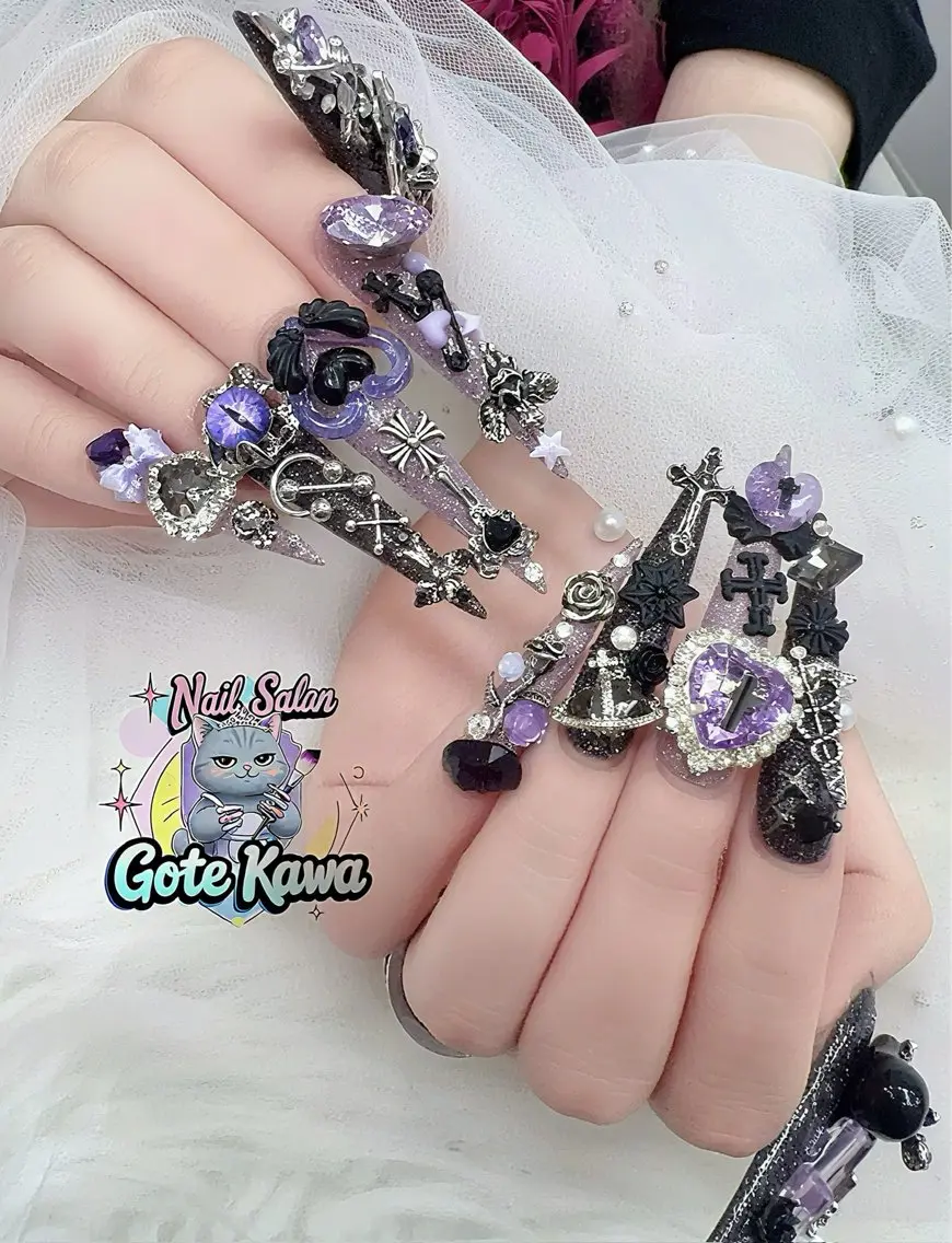 ネイル アートネイル 長さ出し キラキラネイル ピンク リボン ハンドネイル ハンドケア Gote Kawa nail salonのネイルデザイン