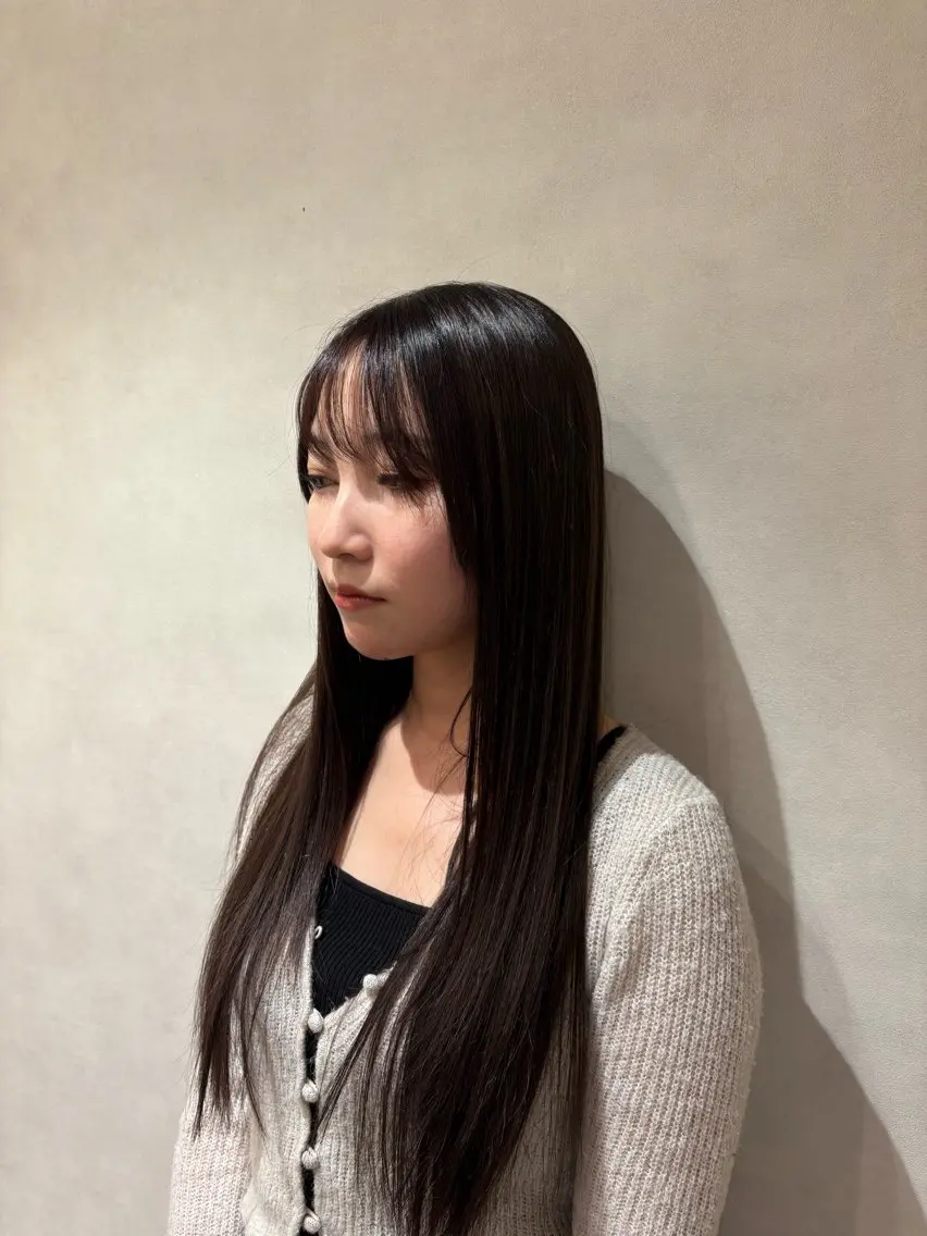 ロング チョコレートブラウン 空閑 永知のヘアスタイル
