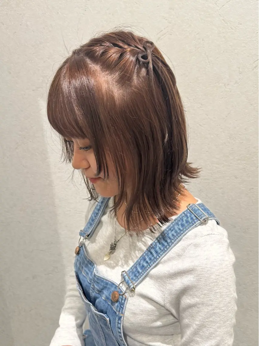 ミディアム カラー ヘアアレンジ 縮毛矯正/エクステ /艶カラー/ひふみのヘアスタイル