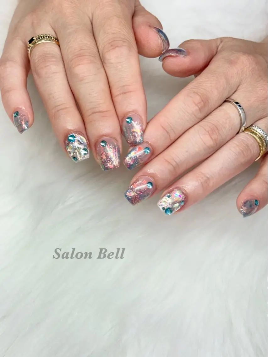 ネイル オーロラネイル ハンドネイル totalsalon Bellのマツエク・マツパデザイン