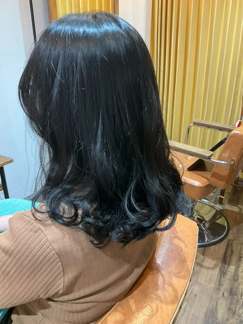 セミロング カット パーマ トリートメント 大人女子&髪改善専門 Nobuフリーランスのヘアスタイル