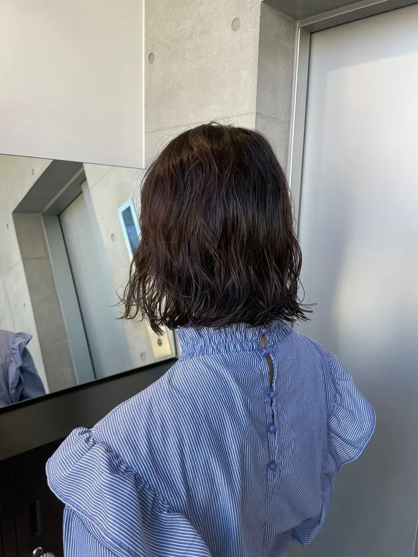 ミディアム パーマ カット パーマ 🤩噂のMr.髪ポジ ティブ®️yu🤩のヘアスタイル