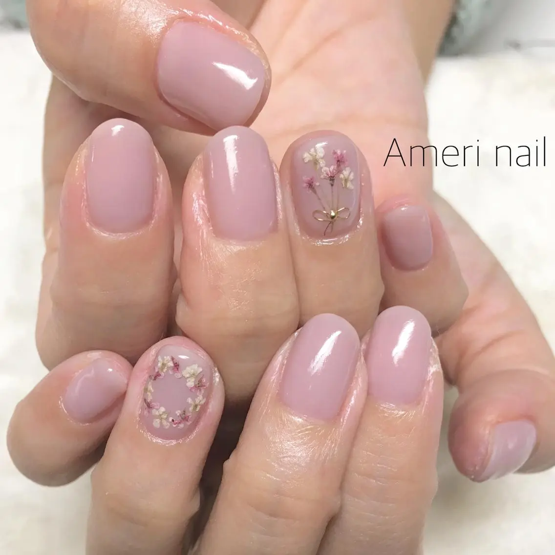 ネイル ピンク シンプルネイル Ameri nail /UKIのネイルデザイン