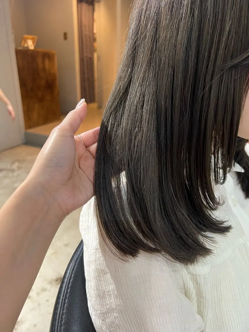 セミロング カラー ヘアカラー トリートメント akane/ボブ /ブラウンベージュのヘアスタイル