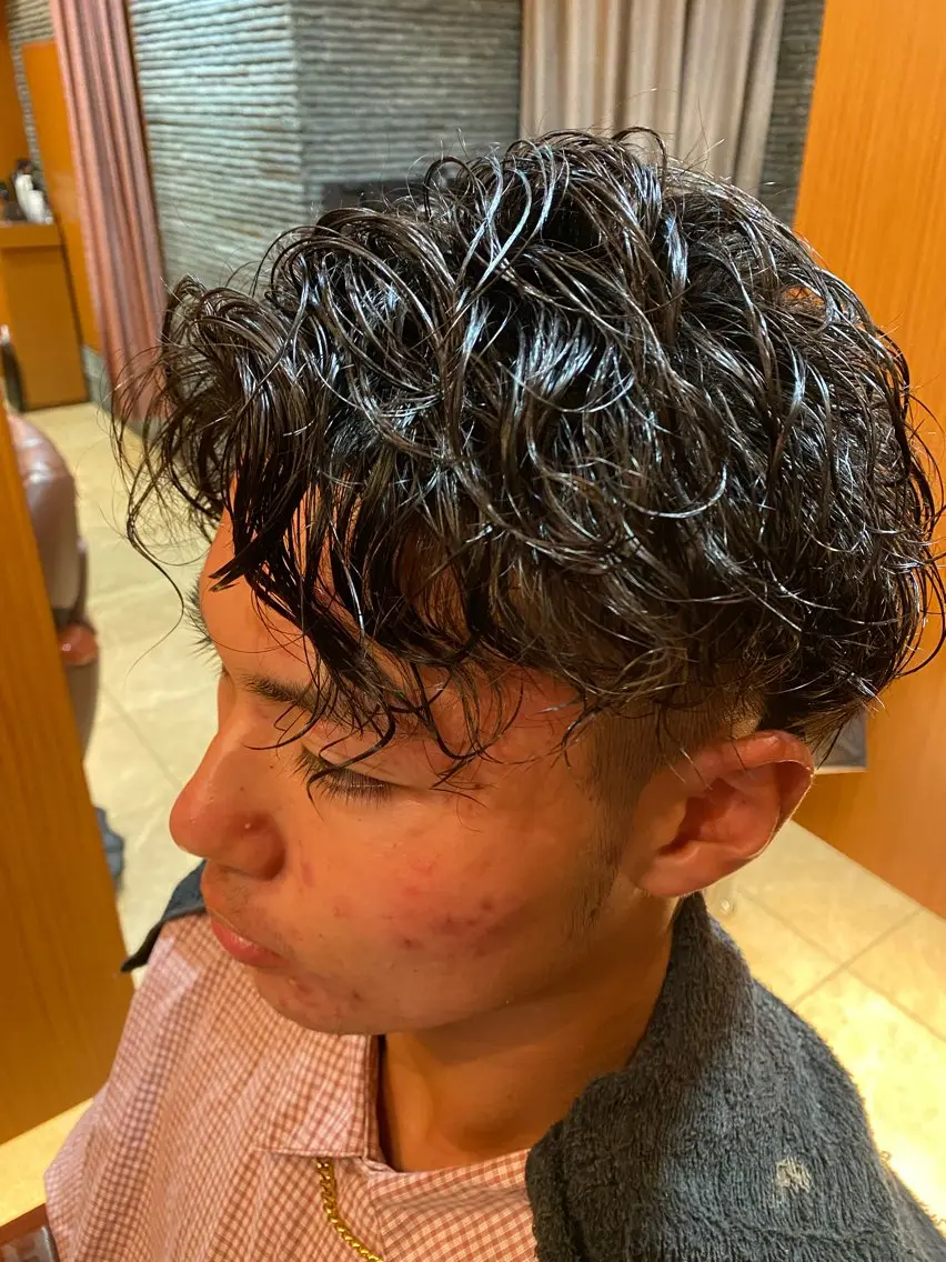 ミディアム ミディアムパーマ 北川 竜也のヘアスタイル
