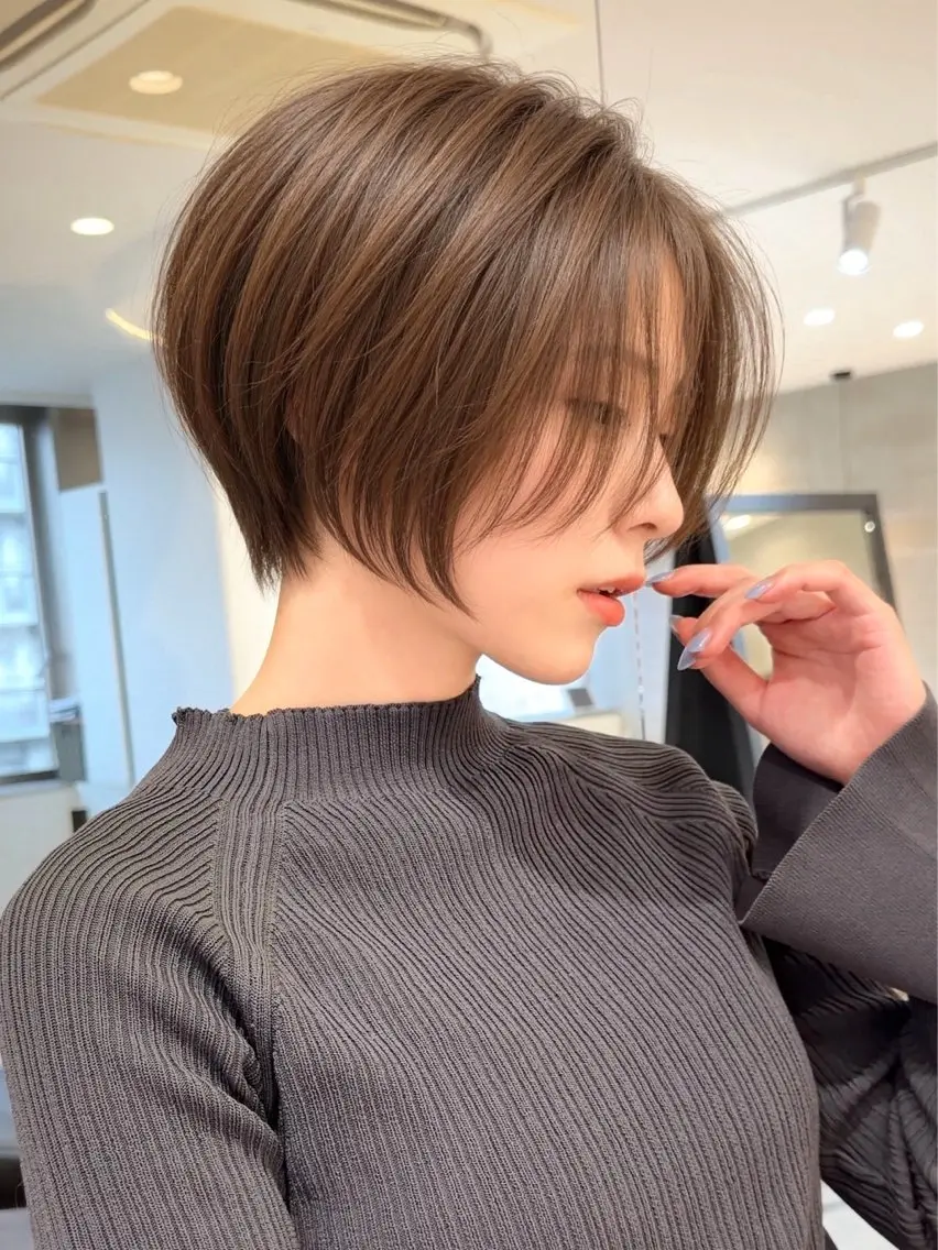 ショート カラー カット ヘアカラー トリートメント ✨大川 錬✨ -7歳若返りショートのヘアスタイル