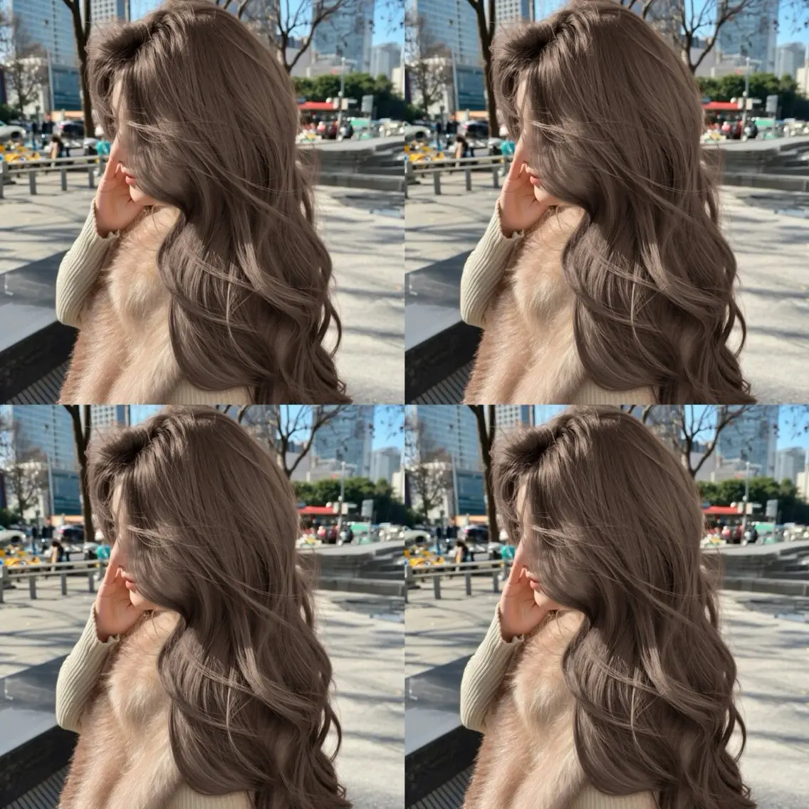 セミロング ヘアカラー トリートメント ヘッドスパ 透明感♡グレージュ ♡ミルクティー♡のヘアスタイル