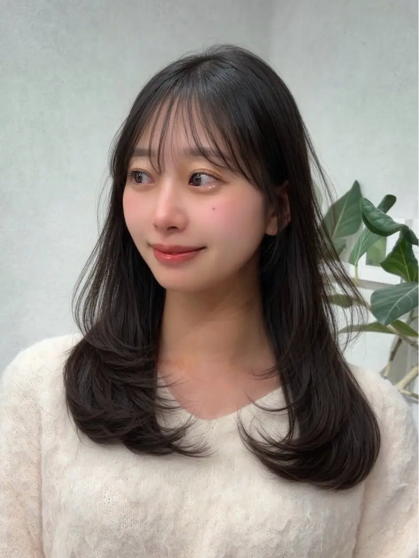セミロング カラー カット ヘアカラー トリートメント 結べるレイヤーカット /カラー/あさかのヘアスタイル
