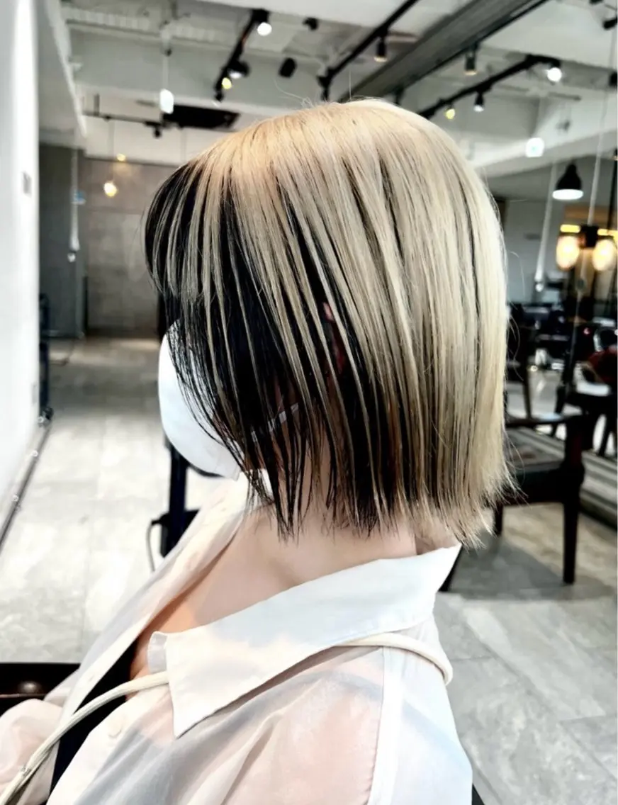 ミディアム カラー ヘアカラー トリートメント ヘアセット 🎀ハイトーン・艶 カラー HANA🎀のヘアスタイル