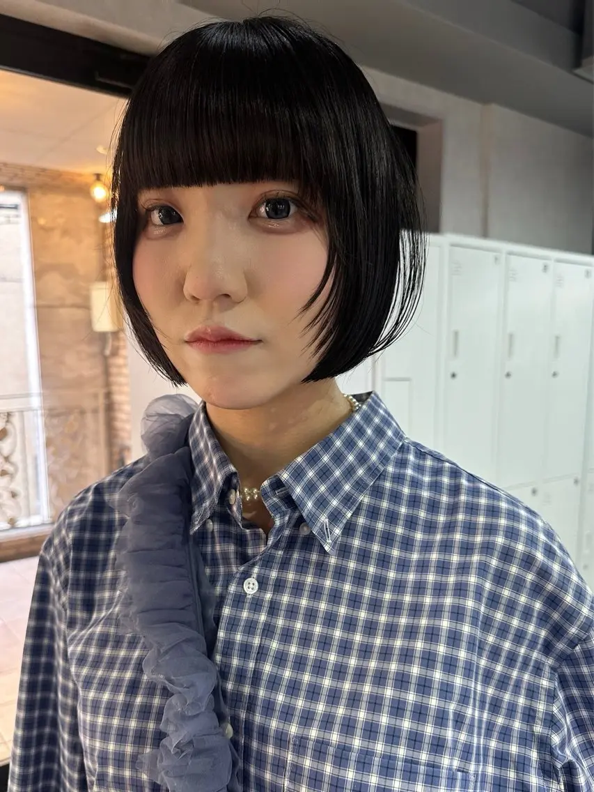 ショート カラー カット ヘアカラー 縮毛矯正 トリートメント 縮毛矯正×ボブ職人 【圧倒的朝楽ボブ】のヘアスタイル