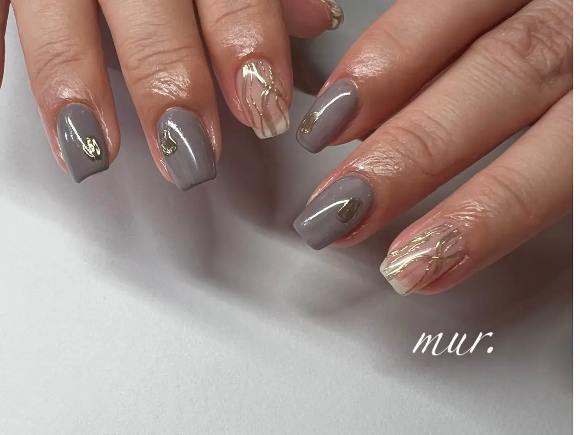 ネイル クリアネイル ジェルネイル 韓国ネイル ミラーネイル ワンカラーネイル nailsalon mur.のネイルデザイン