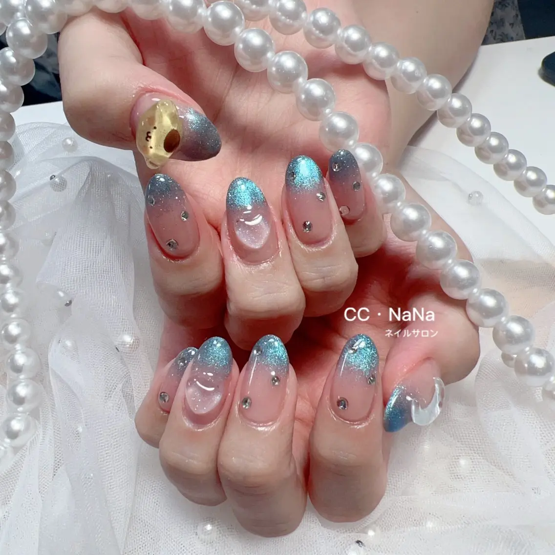 ネイル ハンドネイル 💎CC・NaNa 韓国風ネイル🌙Cのネイルデザイン