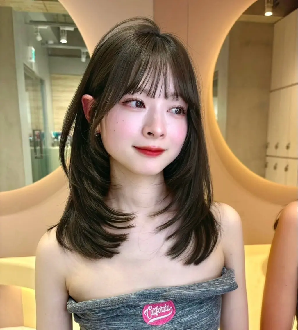 ミディアム レイヤーカット ♥️似合わせボブ/ 縮毛矯正/大和田拓夢のヘアスタイル