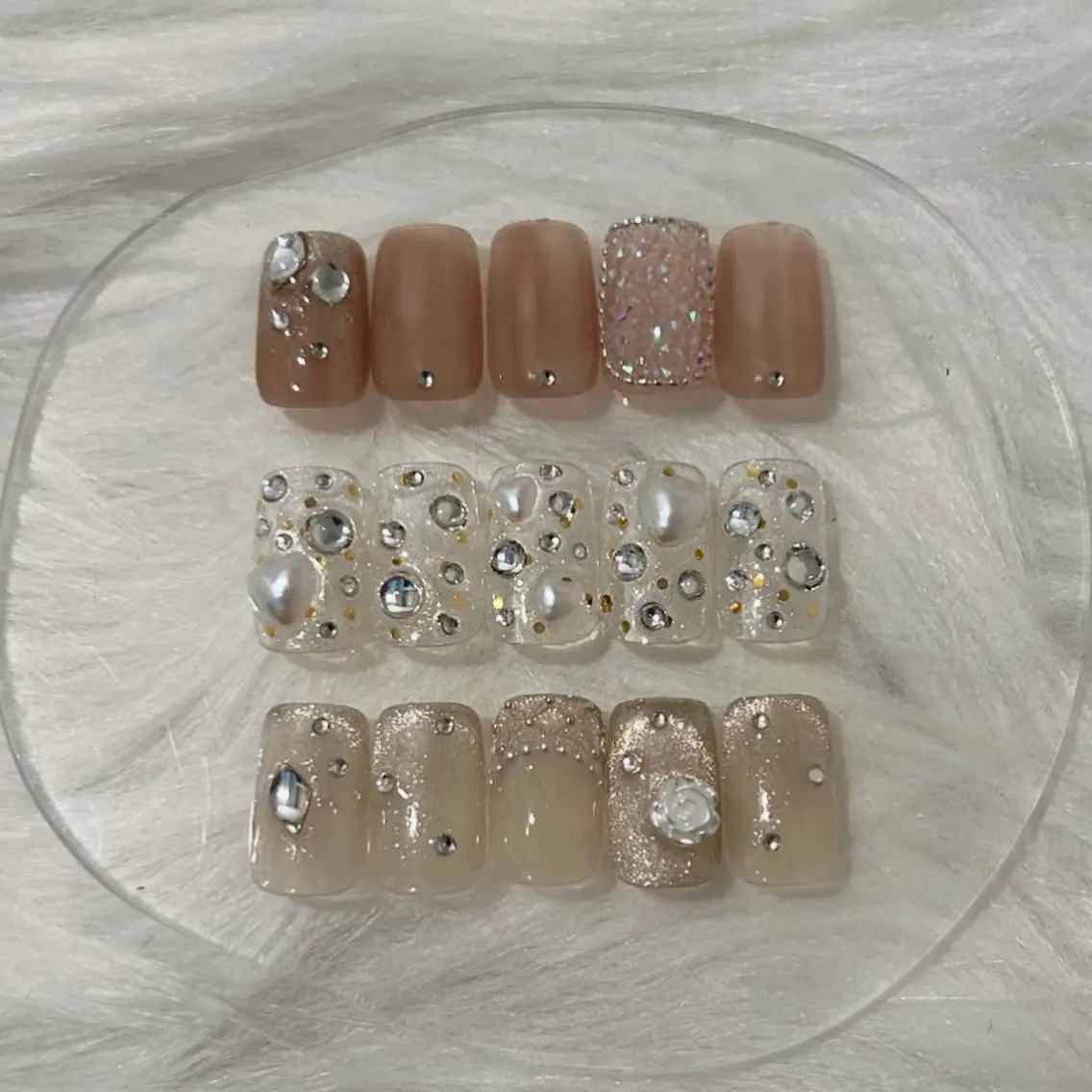 ネイル ブラウン フレンチネイル ガーリー ハート 氷ネイル・うるうるネイル ハンドネイル ハンドケア lylynail YUUKAのネイルデザイン