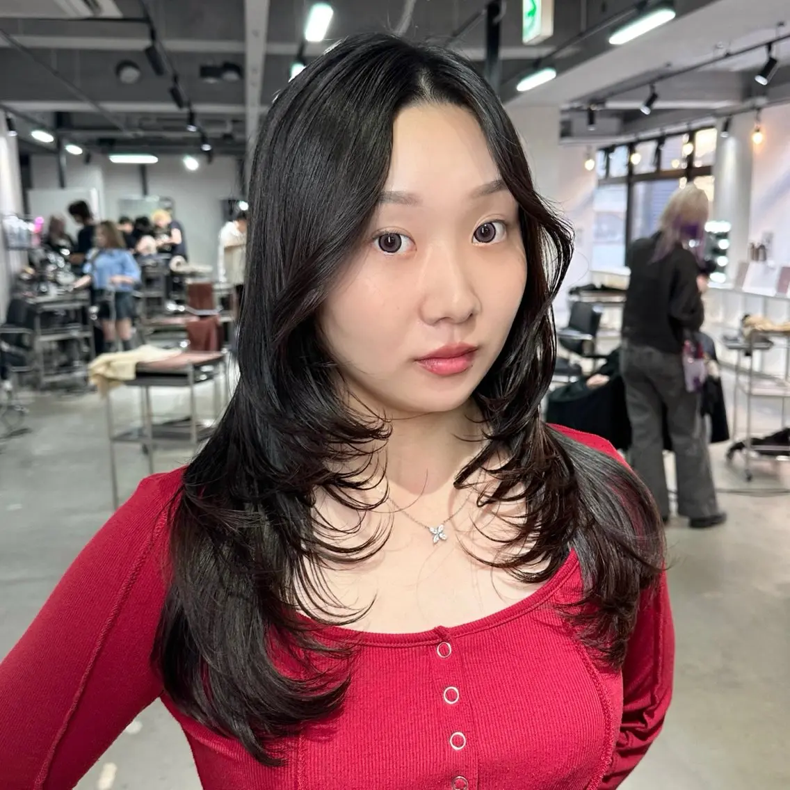 セミロング ケアカラー ボブ 髪質改善 レイヤーカット トリートメント カット トリートメント 心斎橋 韓国レイヤ ー指名No.1renのヘアスタイル