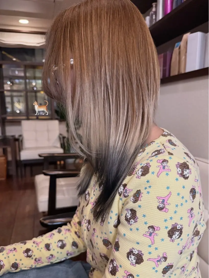 ミディアム カラー カット ヘアカラー トリートメント 田室 和幸のヘアスタイル