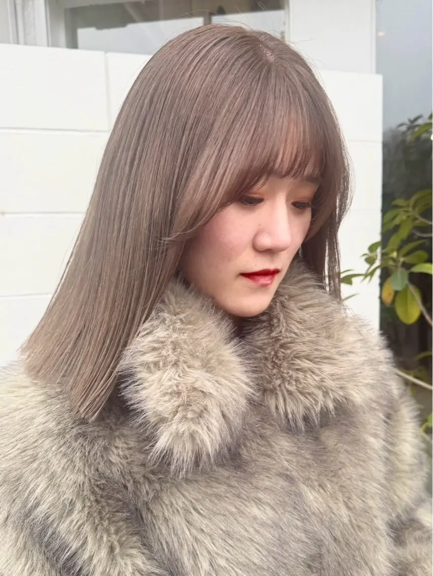ミディアム ヘアカラー yukii 八事大石 明葉のヘアスタイル