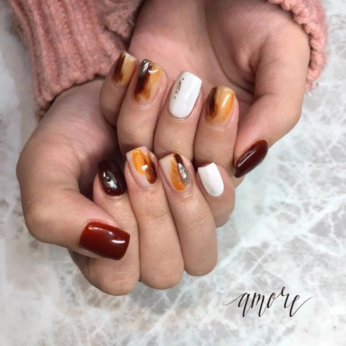 ネイル ジェルネイル ミラーネイル ニュアンスネイル You kyehwaのネイルデザイン