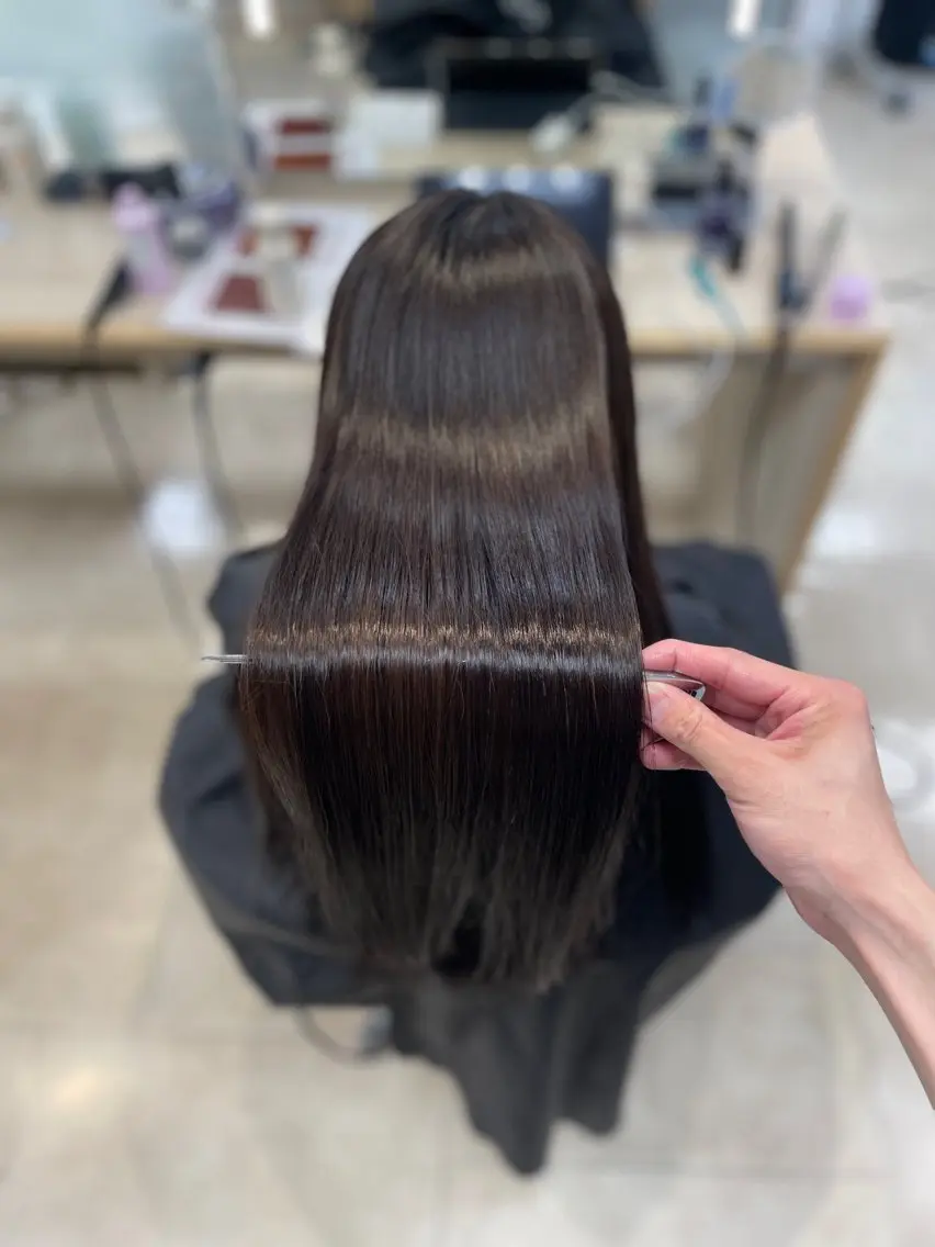 ロング シャドウパーマ／骨格 矯正カット　トモキのヘアスタイル