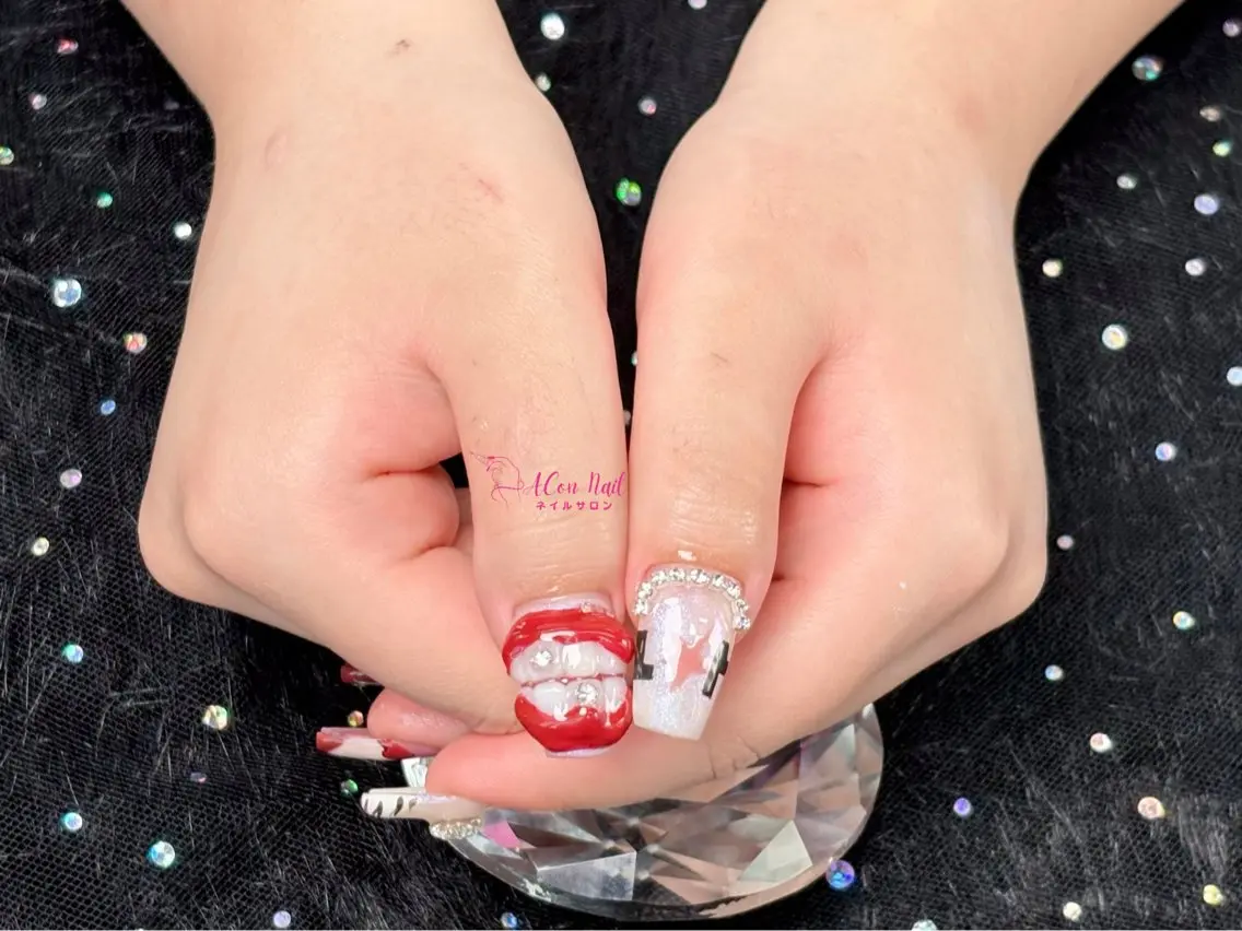ネイル 桜ネイル 長さ出し フラワーネイル フレンチネイル ジェルネイル ハンドネイル ACon NailSalonのネイルデザイン