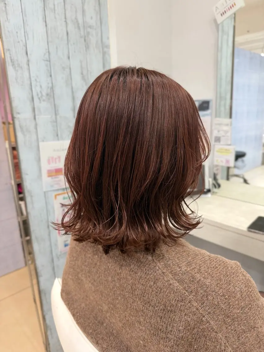 セミロング カラー ピンクカラー カット ヘアカラー 🤎ベージュカラー/ 髪質改善/山岸🤎のヘアスタイル