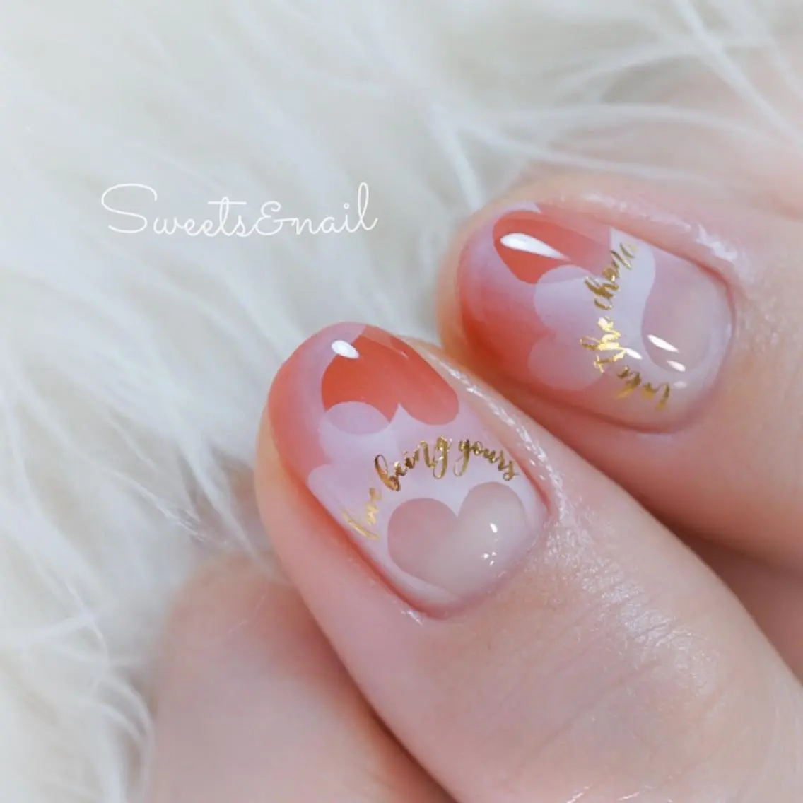 ネイル アートネイル ジェルネイル ハート 春ネイル バレンタイン Sweets＆ nail みなこのネイルデザイン
