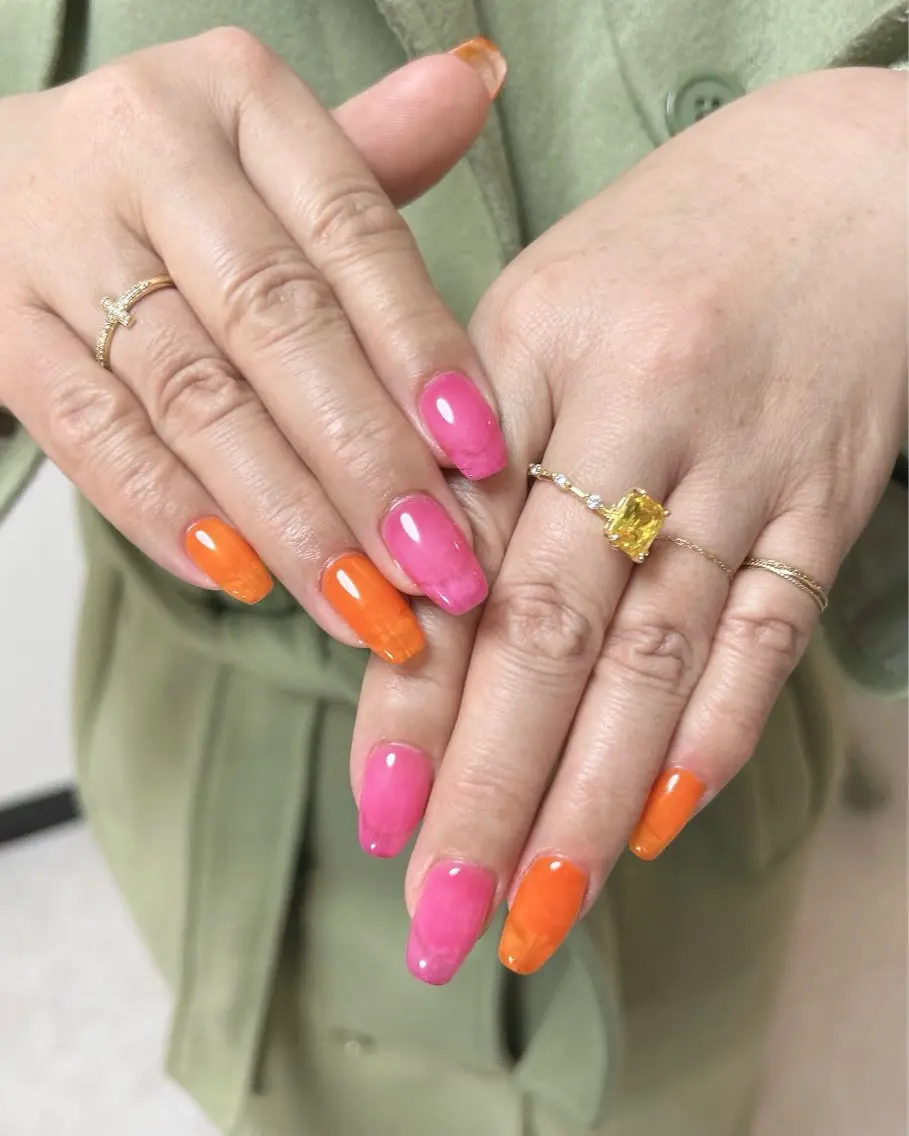 ネイル ワンカラーネイル 春ネイル ハンドネイル ten nail salon かえでのネイルデザイン