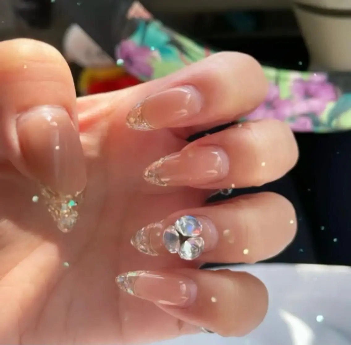 ネイル フレンチネイル ガラスフレンチ ハンドネイル nail salon REのネイルデザイン