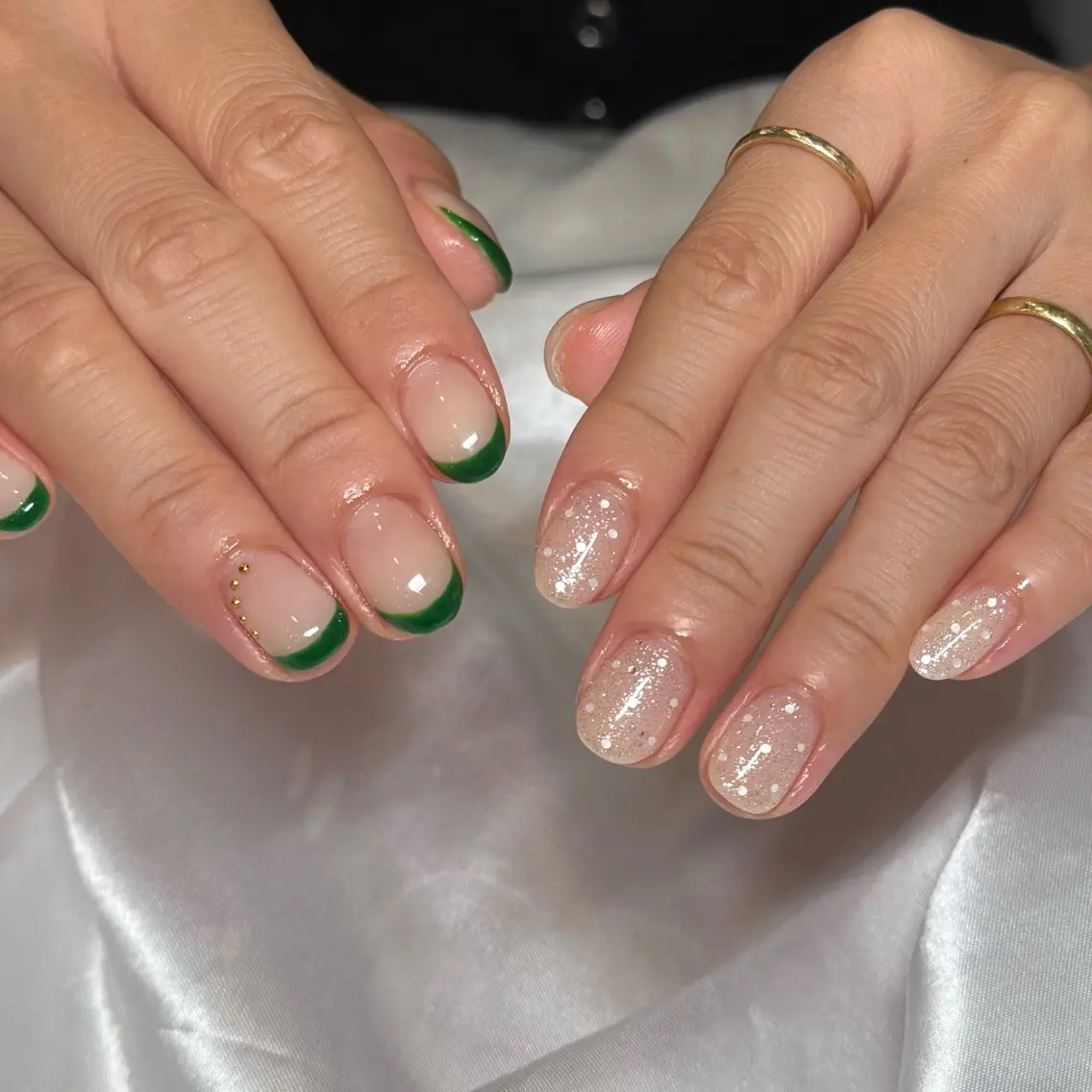 ネイル ドット フレンチネイル Rommy Arisaのネイルデザイン