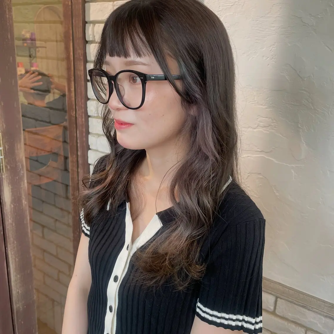 ロング 色落ちまで可愛い🩷 透明感🩵安江理緒のヘアスタイル