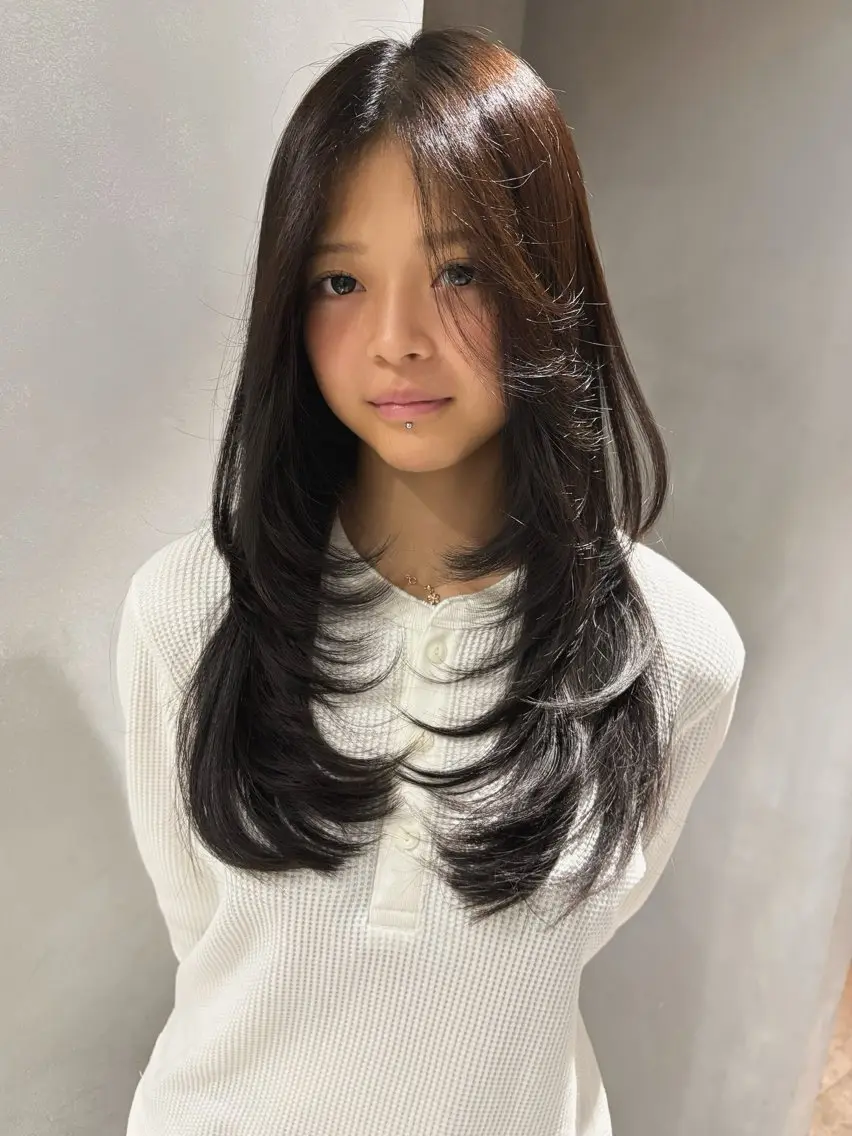 ロング カラー レイヤーカット カット ヘアカラー トリートメント Juna✂️ レイヤー / ボブのヘアスタイル