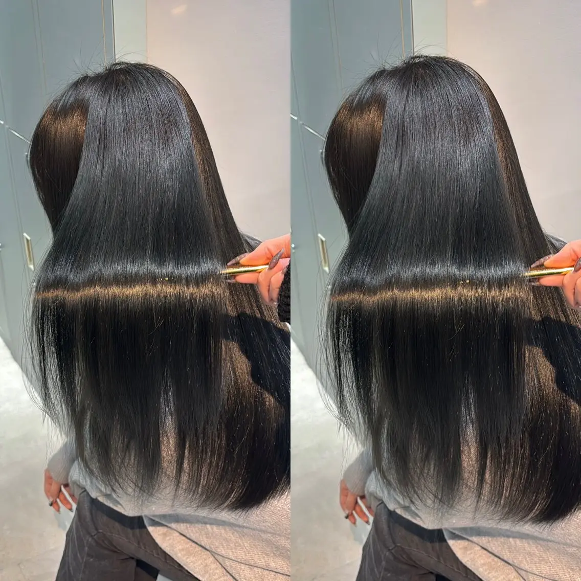 セミロング カラー カット ヘアカラー 縮毛矯正 トリートメント 髪質改善/美髪矯正 艶髪/Takutoのヘアスタイル