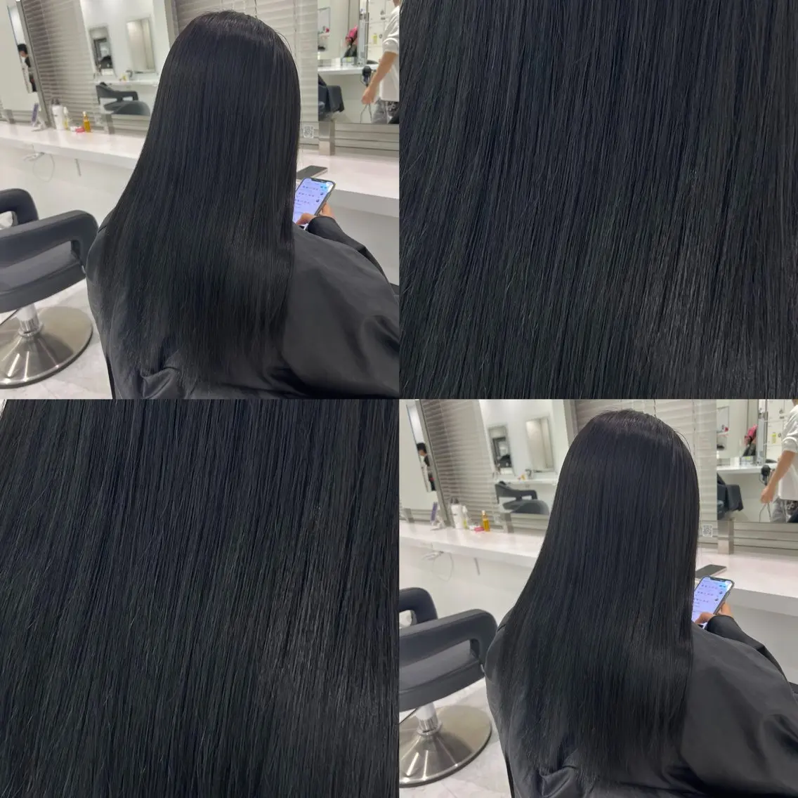 ロング カラー 黒髪 ブルーカラー ブルーブラック 髪質改善 トリートメント カット ヘアカラー トリートメント ヘッドスパ ヘアセット ブリーチなし特化 美容師💖SAE💖のヘアスタイル