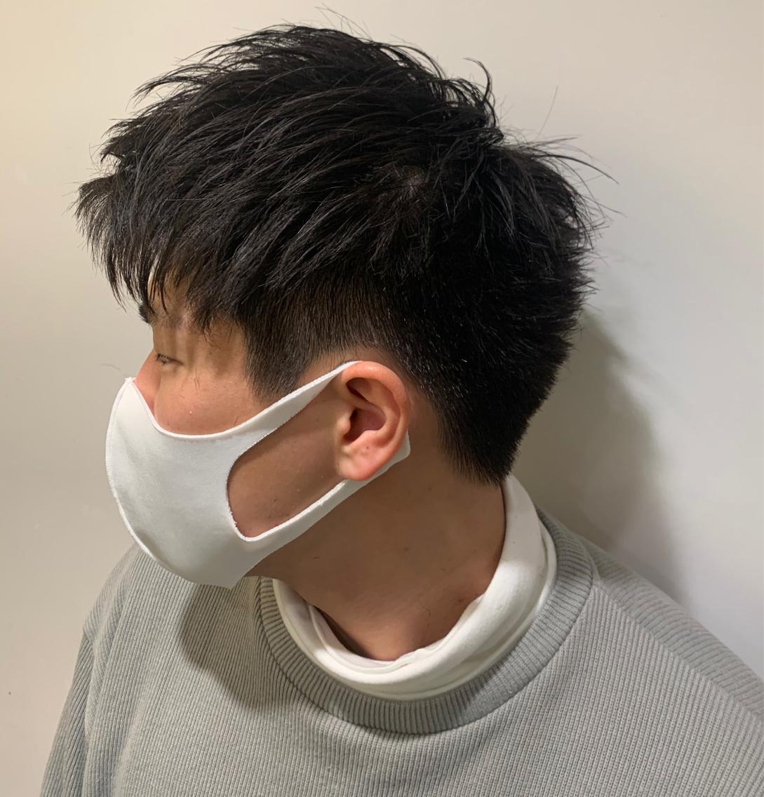 ショート メンズ アップバング 佐藤 宰 OZ桑野店のヘアスタイル