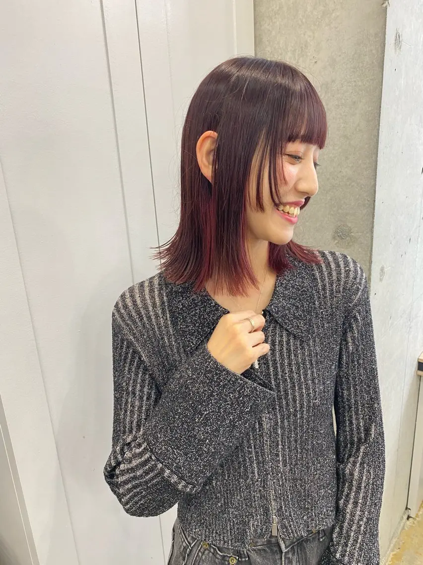 ミディアム カラー インナーカラー 姫カット レイヤーカット🪽 MARINA🦩のヘアスタイル