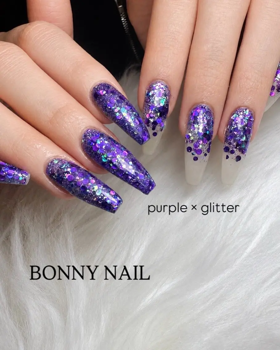 ネイル グラデーション ラメ(グリッター) ワンカラーネイル ハンドネイル BONNY NAIL 【えみか】のネイルデザイン