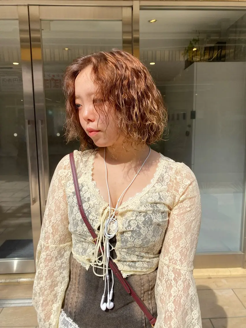 ミディアム パーマ カット パーマ メンズ得意です💥 ハユカといいます❗️のヘアスタイル