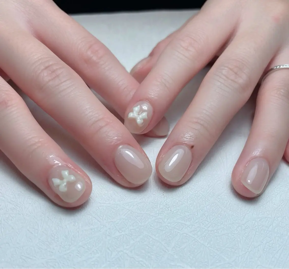 ネイル オーロラネイル 長さ出し フットネイル フレンチネイル 韓国ネイル 中野駅から2分 MEO NAILのネイルデザイン
