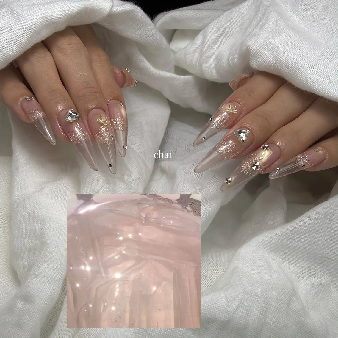 ネイル クリアネイル ワンホンネイル ハンドネイル chai nail +  eye📍鶴橋のネイルデザイン
