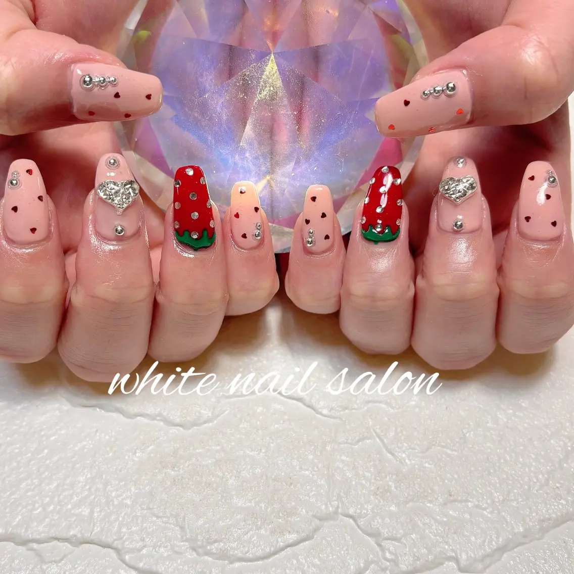 ネイル フットネイル ラメ(グリッター) 持ち込み ハンドネイル white nail salonのネイルデザイン