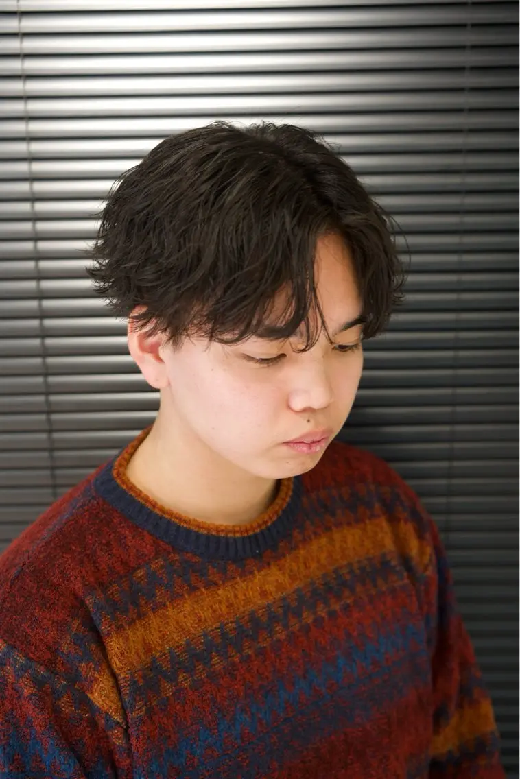 ショート パーマ ニュアンスパーマ 渋谷/メンズパーマ/ 縮毛矯正/冨島佑太のヘアスタイル
