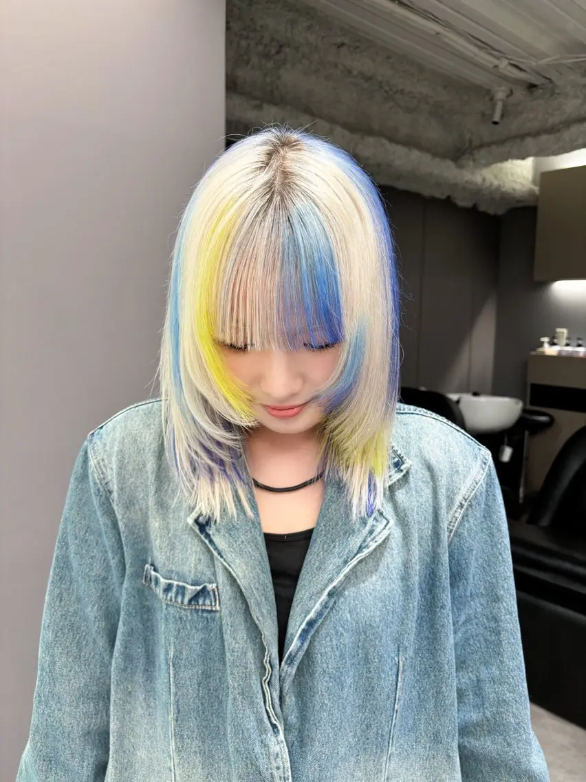 ミディアム カラー ヘアカラー デザインカラー /rioのヘアスタイル