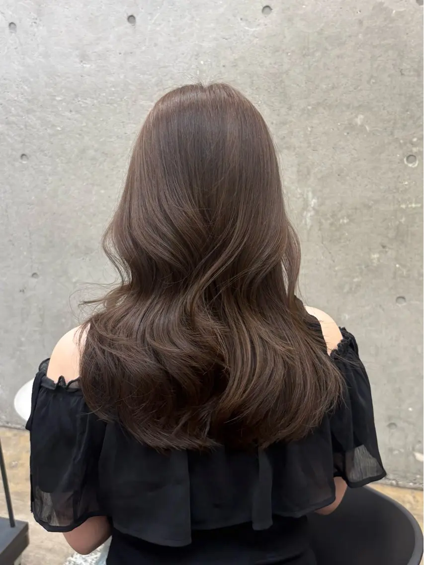 セミロング ヘアカラー トリートメント 透明感カラー/赤み消 しカラー/もものヘアスタイル