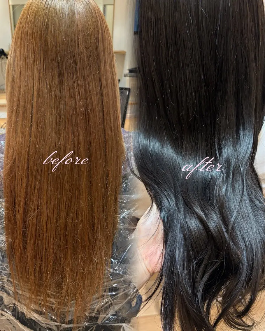 ロング カラー ケアカラー トリートメント ヘアカラー トリートメント 赤み消し/透明感/ 縮毛矯正/suwaのヘアスタイル