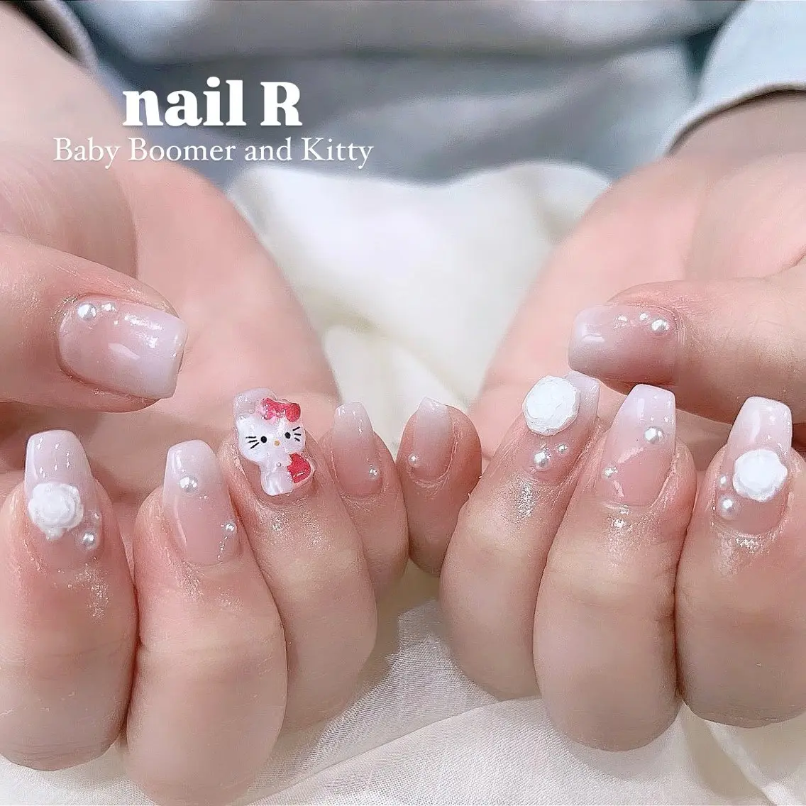 ネイル チークネイル フットネイル フレンチネイル ジェルネイル ガラスフレンチ NAILR rina 🎀ིྀ恵比寿のネイルデザイン