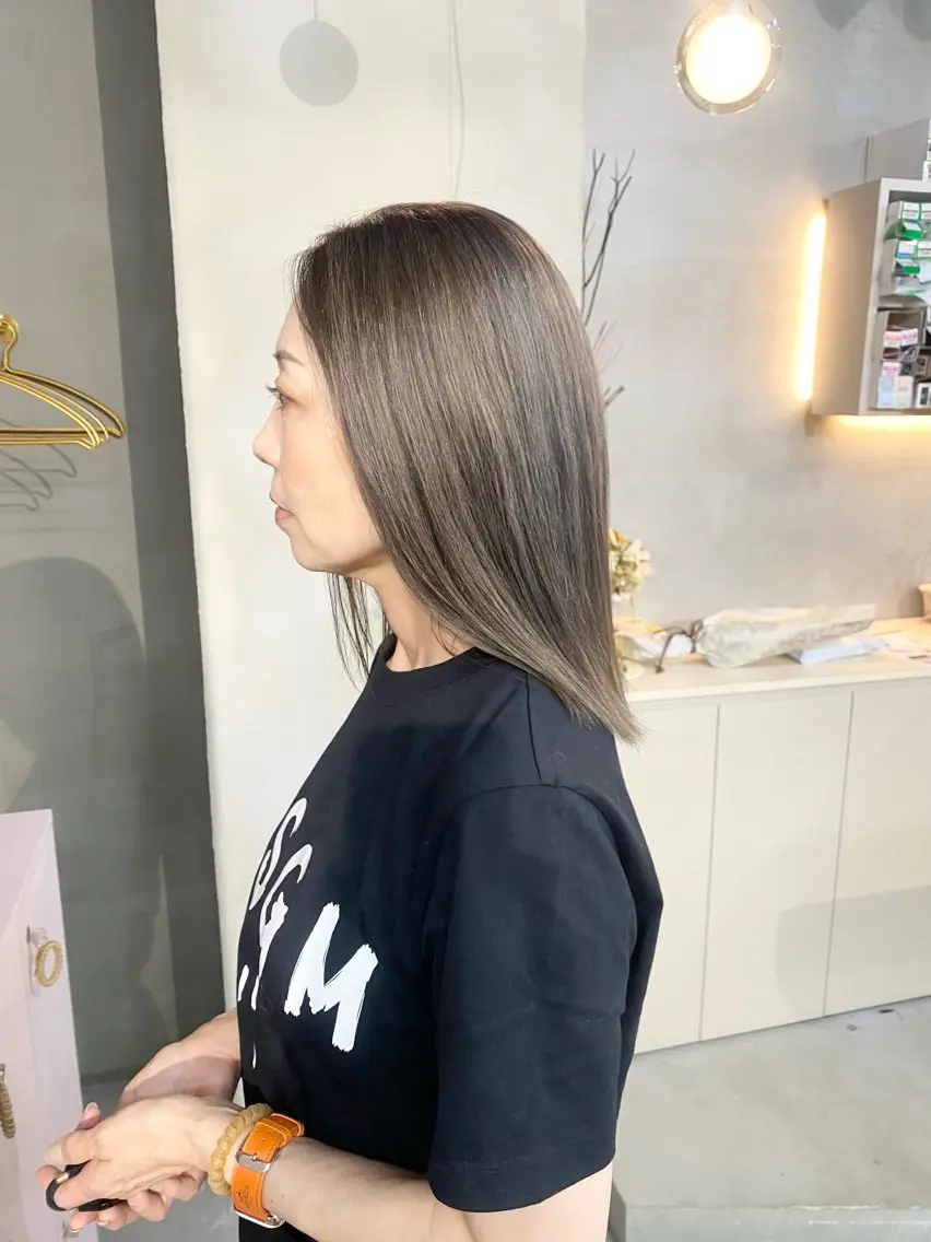 ミディアム カラー ヘアカラー 前橋 姫奈のヘアスタイル