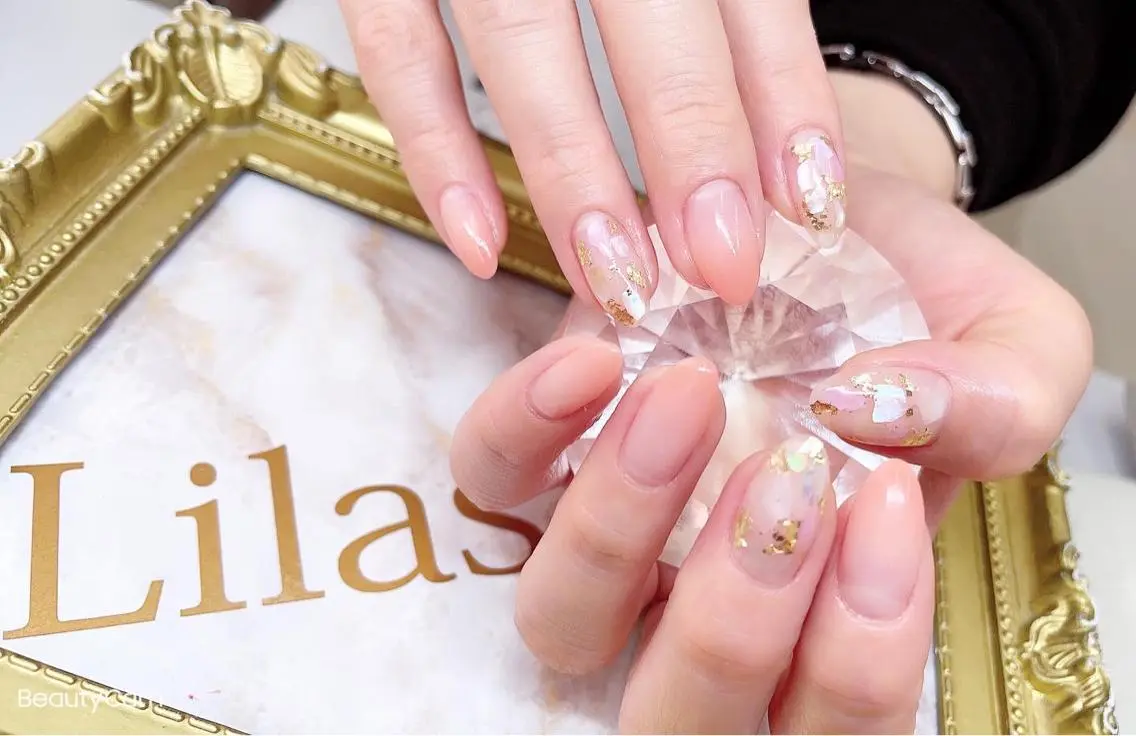 ネイル ジェルネイル グラデーション ハードジェル キラキラネイル ラメ(グリッター) Lilas Nailのネイルデザイン