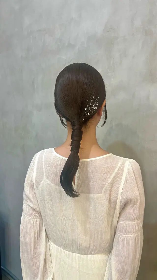 ヘアアレンジ 髪飾り ヘアセット ブラウンカラー 🦔🪷なりたりみのヘアスタイル